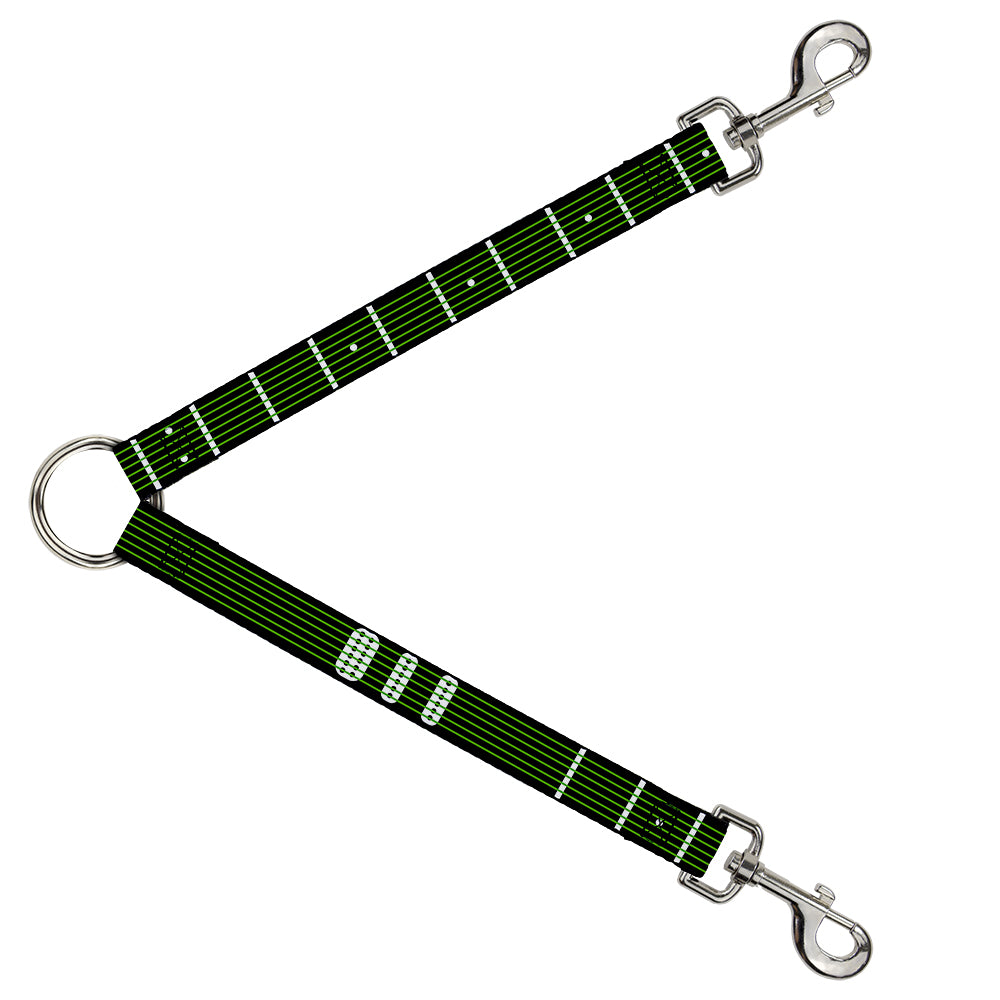 Dog Leash Splitter - Guitar Neck Black/White/Lime Green Dog Leash Splitters Buckle-Down   