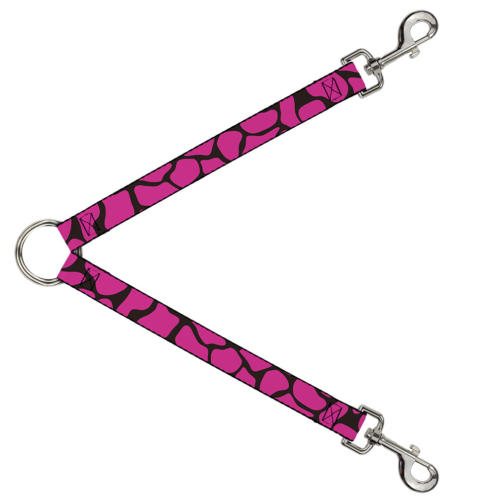 Dog Leash Splitter - Giraffe Spots Black/Fuchsia Dog Leash Splitters Buckle-Down   