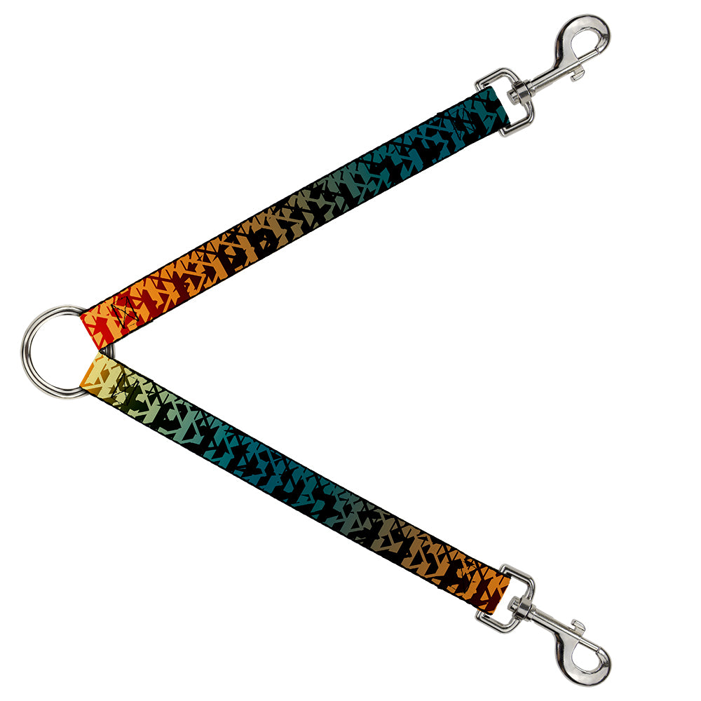 Dog Leash Splitter - Geometric Transition Blues/Reds/Orange/Yellows Dog Leash Splitters Buckle-Down   