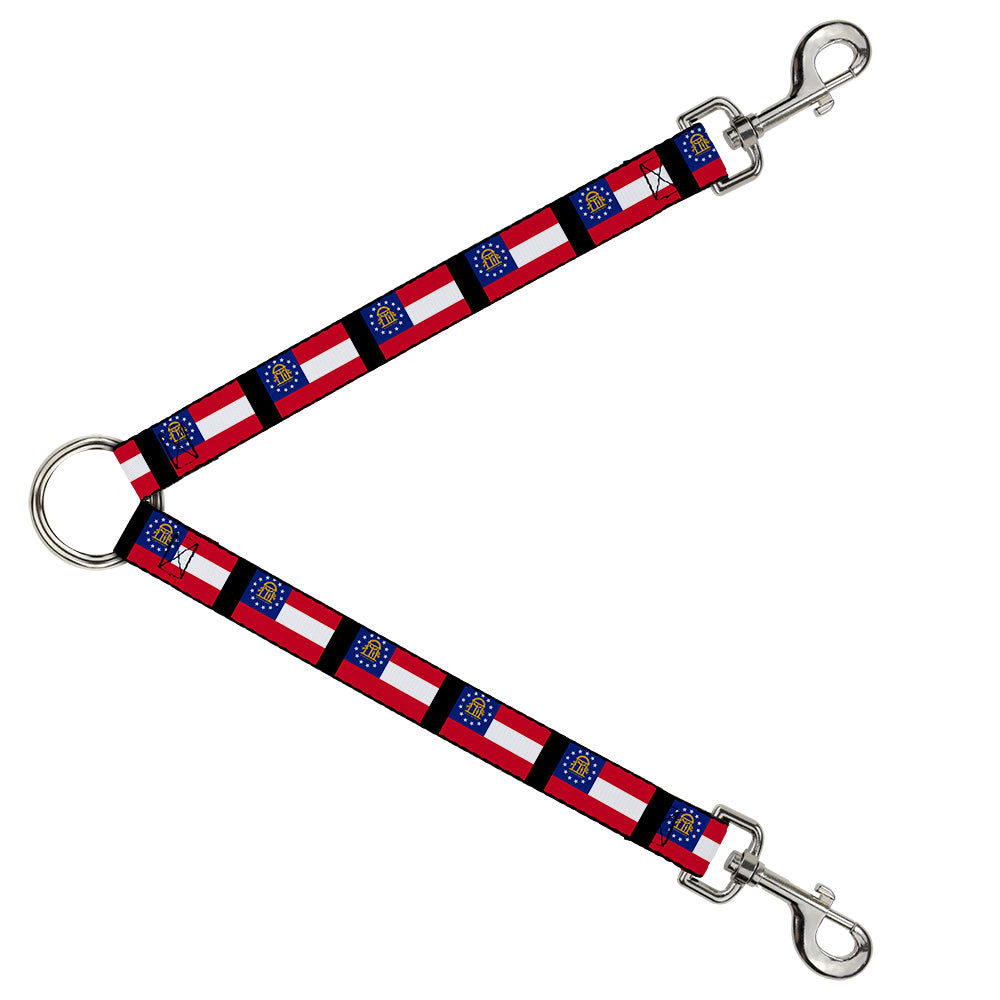 Dog Leash Splitter - Georgia Flags/Black Dog Leash Splitters Buckle-Down   