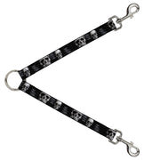 Dog Leash Splitter - Geometric 3-D Skull Face/Chevron Black/Grays/White Dog Leash Splitters Buckle-Down   