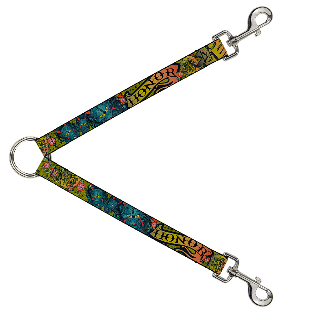 Dog Leash Splitter - Honor CLOSE-UP Yellow Dog Leash Splitters Buckle-Down   