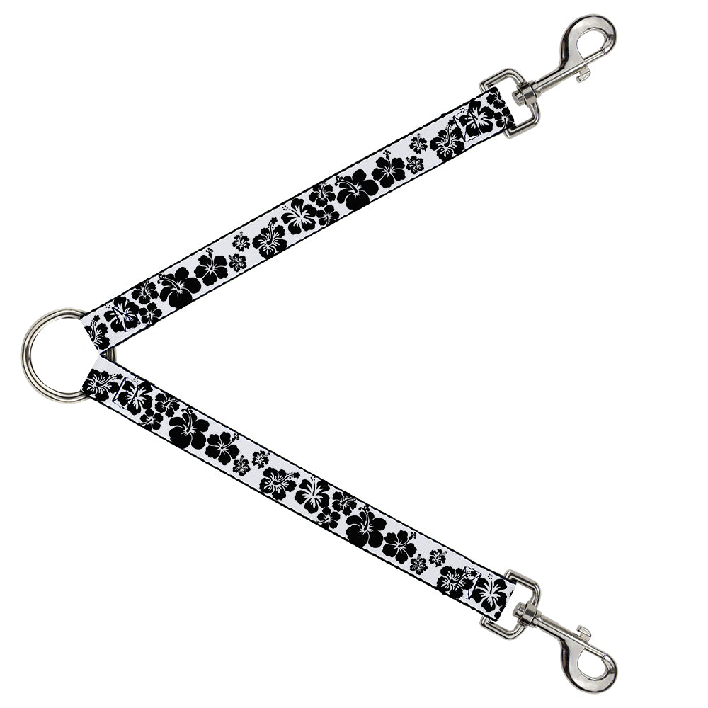Dog Leash Splitter - Hibiscus White/Black Dog Leash Splitters Buckle-Down   