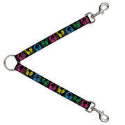 Dog Leash Splitter - Headphones Buffalo Plaid Black/Neon Dog Leash Splitters Buckle-Down   