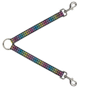 Dog Leash Splitter - Houndstooth Black/Rainbow Dog Leash Splitters Buckle-Down   