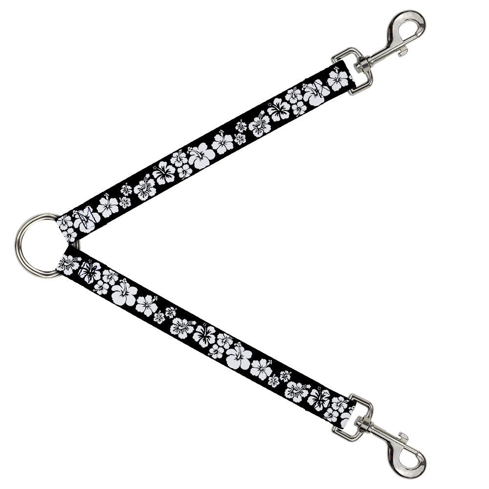 Dog Leash Splitter - Hibiscus Black/White Dog Leash Splitters Buckle-Down   