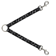 Dog Leash Splitter - Hibiscus Outline Black/White Dog Leash Splitters Buckle-Down   