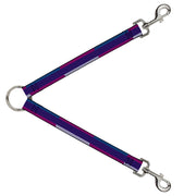 Dog Leash Splitter - Hash Mark Stripe Navy/Turquoise/Fuchsia/White Dog Leash Splitters Buckle-Down   