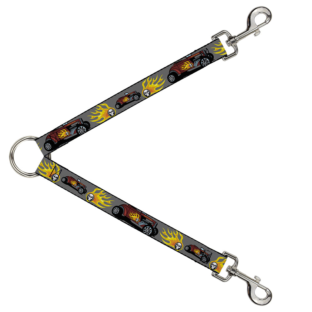 Dog Leash Splitter - Hot Rod w/Flame Skull Dog Leash Splitters Buckle-Down   