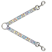 Dog Leash Splitter - Happy/Sad Bunnies & Stars White/Pastel Dog Leash Splitters Buckle-Down   