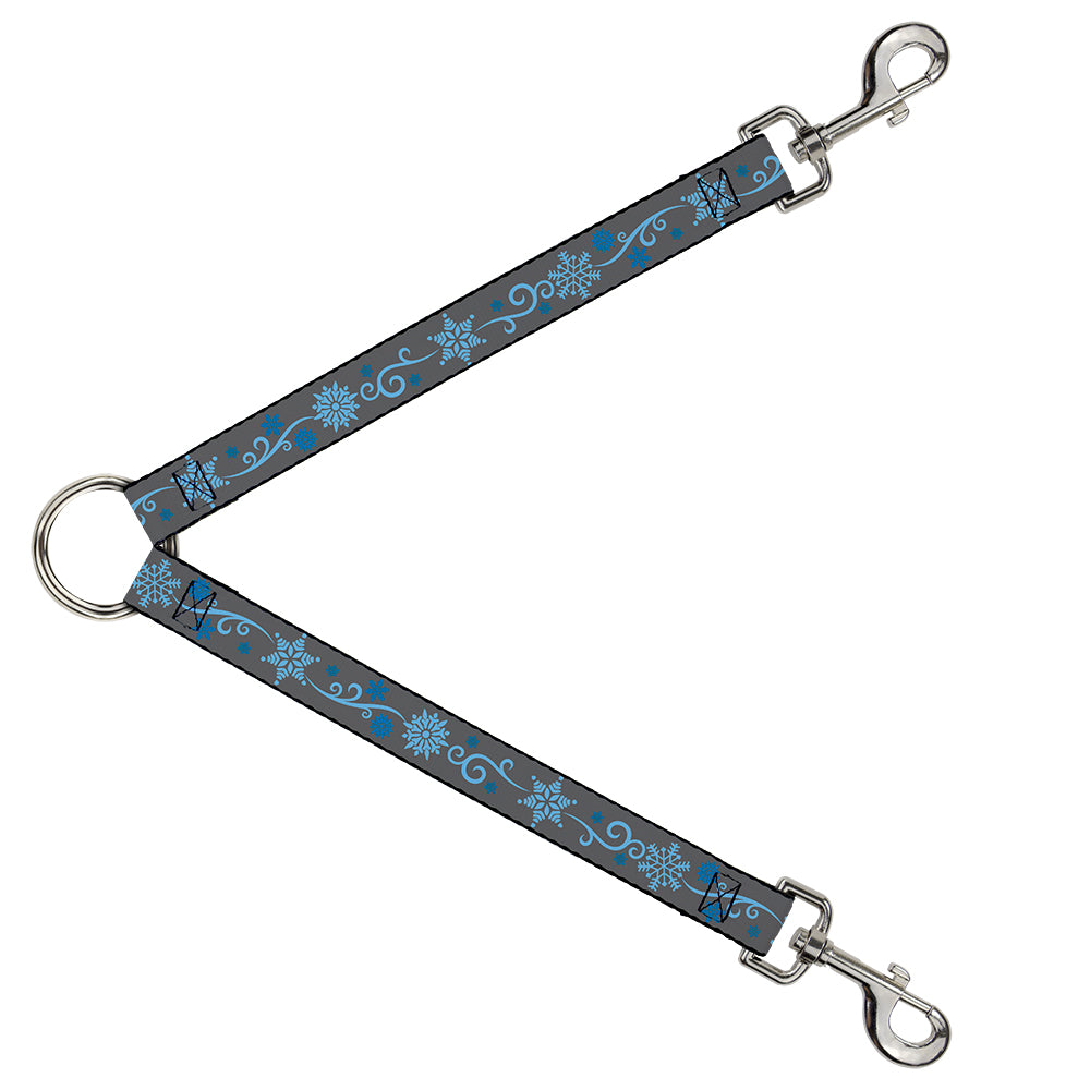 Dog Leash Splitter - Holiday Snowflakes Gray/Blue Dog Leash Splitters Buckle-Down   
