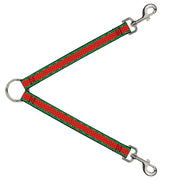 Dog Leash Splitter - Holiday Trim Stripe Green/Red Dog Leash Splitters Buckle-Down   