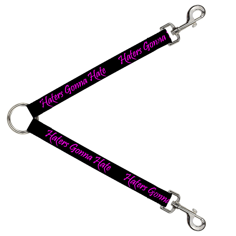 Dog Leash Splitter - Haters Gonna Hate w/Gem Black/Fuchsia Dog Leash Splitters Buckle-Down   