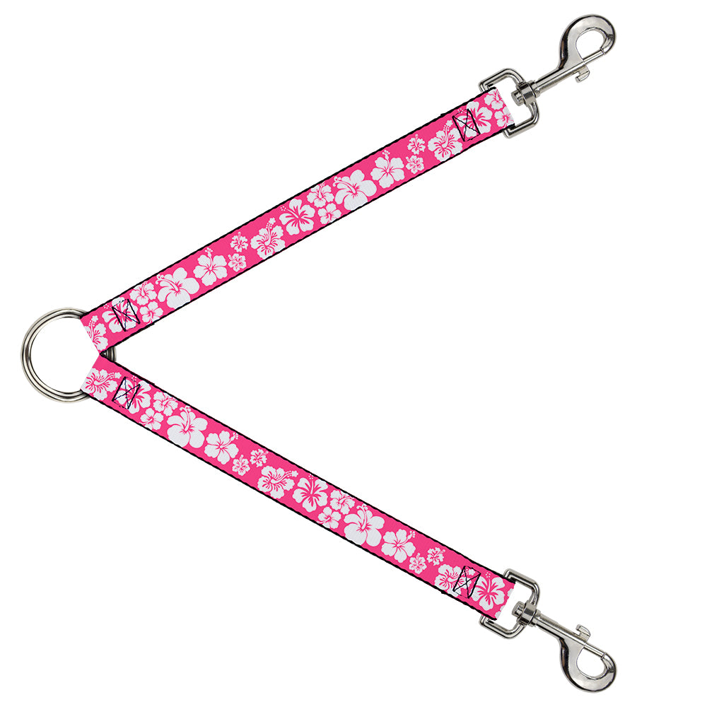 Dog Leash Splitter - Hibiscus Neon Pink/White Dog Leash Splitters Buckle-Down   