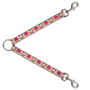 Dog Leash Splitter - Happy Cupcakes Buffalo Plaid White/Pink Dog Leash Splitters Buckle-Down   
