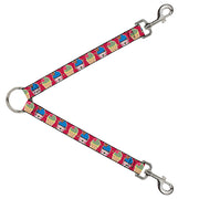 Dog Leash Splitter - Happy Cupcakes/Dots Pink/Green Dog Leash Splitters Buckle-Down   