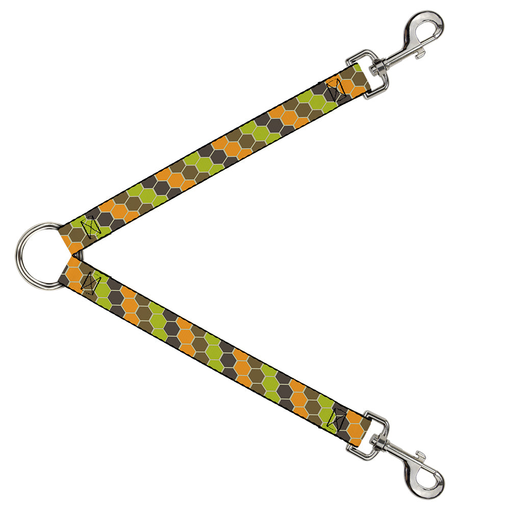 Dog Leash Splitter - Honeycomb Greens/Orange Dog Leash Splitters Buckle-Down   