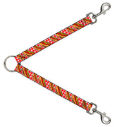 Dog Leash Splitter - Hot Dogs Buffalo Plaid White/Red Dog Leash Splitters Buckle-Down   