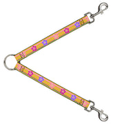 Dog Leash Splitter - Hibiscus w/Stripes Gold/Multi Pastel Dog Leash Splitters Buckle-Down   