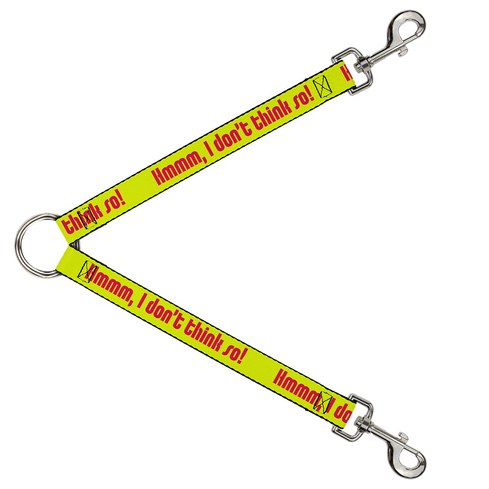 Dog Leash Splitter - HMMM, I DON'T THINK SO! Yellow/Pink Dog Leash Splitters Buckle-Down   