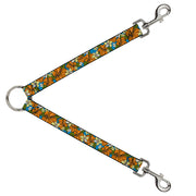 Dog Leash Splitter - Hibiscus Collage Blue/Orange/Yellow Dog Leash Splitters Buckle-Down   