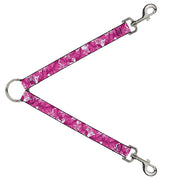 Dog Leash Splitter - Hibiscus Collage White/Pinks Dog Leash Splitters Buckle-Down   