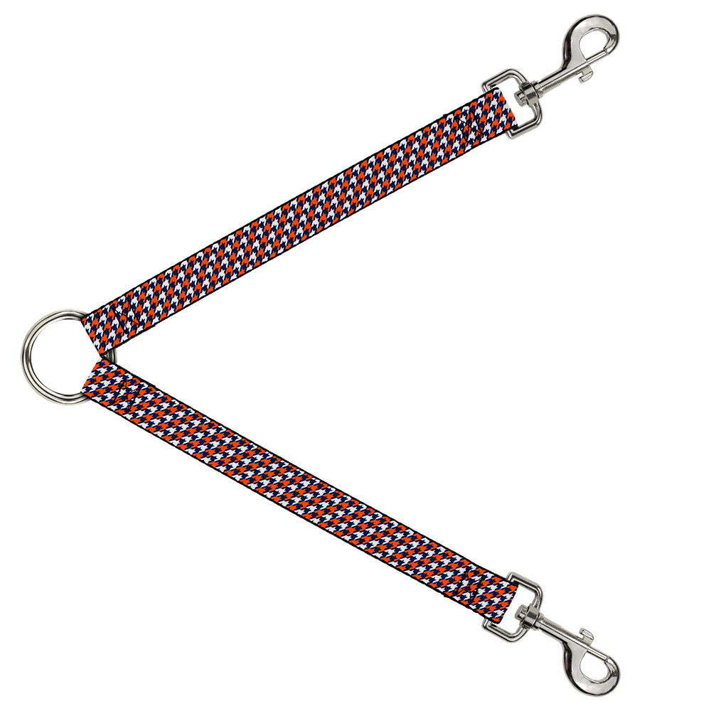 Dog Leash Splitter - Houndstooth Navy/Orange/White Dog Leash Splitters Buckle-Down   