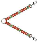 Dog Leash Splitter - Hibiscus & Plumerias Turquoise/Green/Red/White Dog Leash Splitters Buckle-Down   