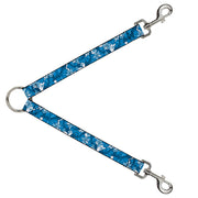 Dog Leash Splitter - Hibiscus Collage White/Blues Dog Leash Splitters Buckle-Down   
