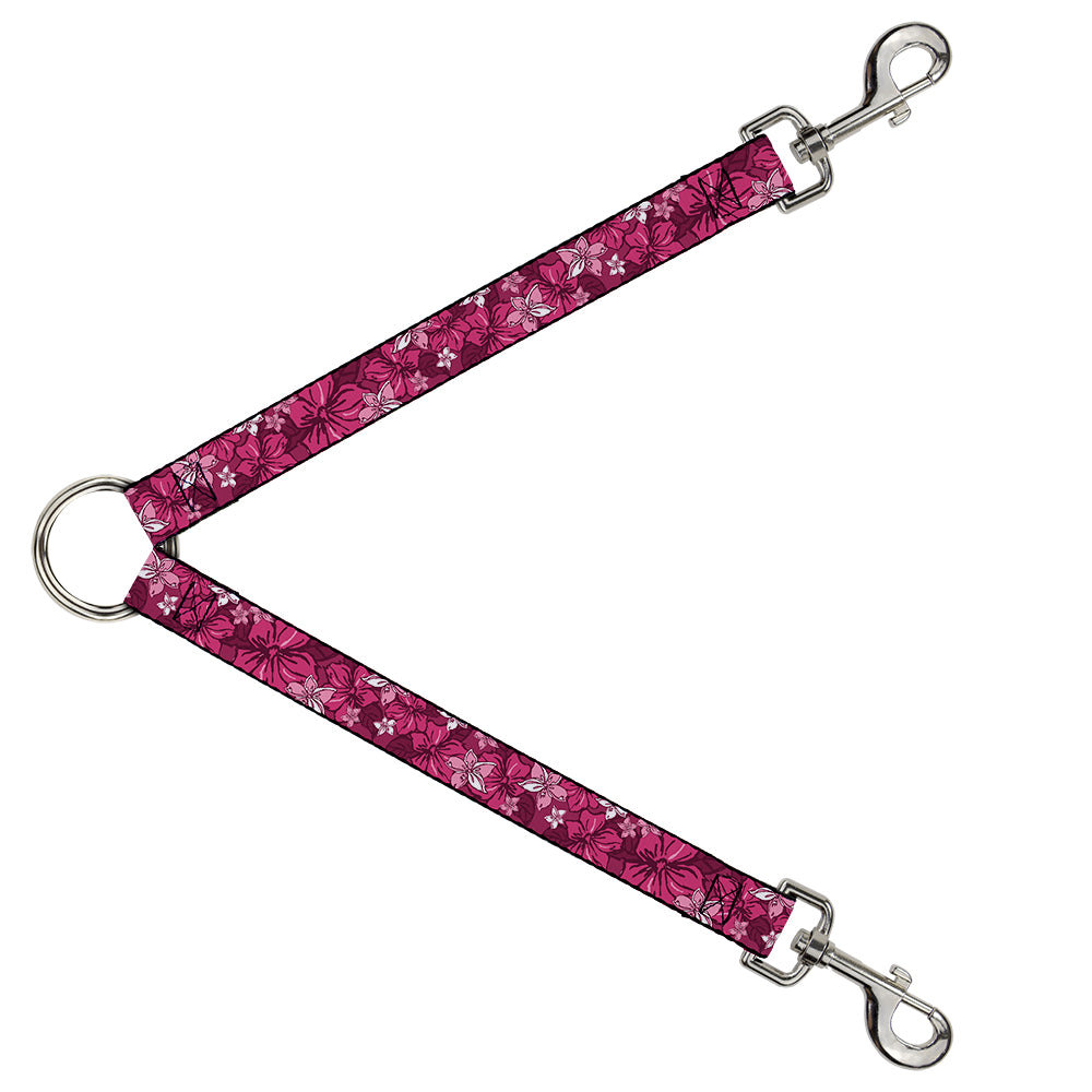 Dog Leash Splitter - Hibiscus Collage Pink Shades Dog Leash Splitters Buckle-Down   