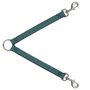 Dog Leash Splitter - Houndstooth Black/White/Turquoise Dog Leash Splitters Buckle-Down   