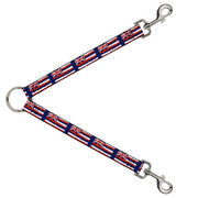 Dog Leash Splitter - Hawaii Flags Weathered Blue/Red/White Dog Leash Splitters Buckle-Down   