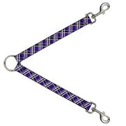 Dog Leash Splitter - Houndstooth Gray/Purple/White Dog Leash Splitters Buckle-Down   
