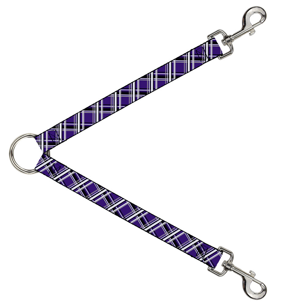 Dog Leash Splitter - Houndstooth Gray/Purple/White Dog Leash Splitters Buckle-Down   