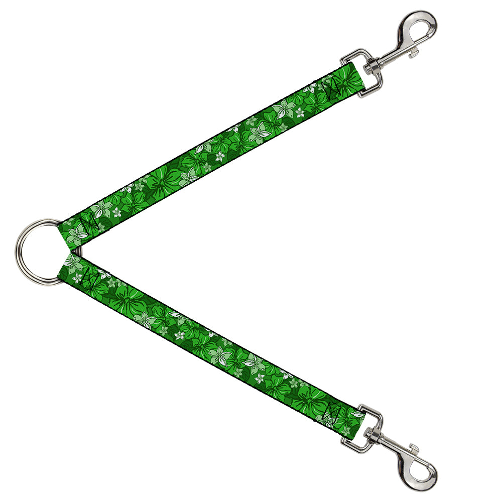 Dog Leash Splitter - Hibiscus Collage Green Shades Dog Leash Splitters Buckle-Down   