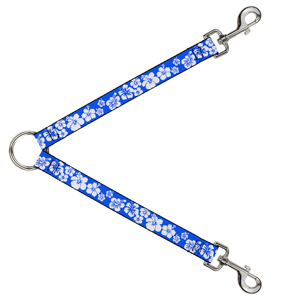 Dog Leash Splitter - Hibiscus Blue/White Dog Leash Splitters Buckle-Down   