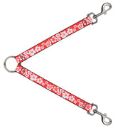 Dog Leash Splitter - Hibiscus Light Red/White Dog Leash Splitters Buckle-Down   