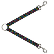 Dog Leash Splitter - Halftone Blocks Charcoal/Pinks/Greens/Orange/Yellow Dog Leash Splitters Buckle-Down   