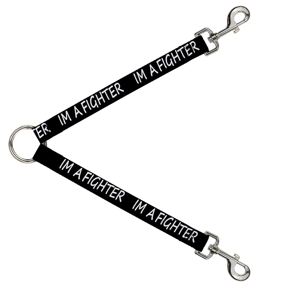 Dog Leash Splitter - I'M A FIGHTER Black/White Dog Leash Splitters Buckle-Down   