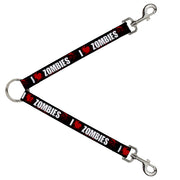 Dog Leash Splitter - I "HEART" ZOMBIES Black/White/Red Splatter Dog Leash Splitters Buckle-Down   