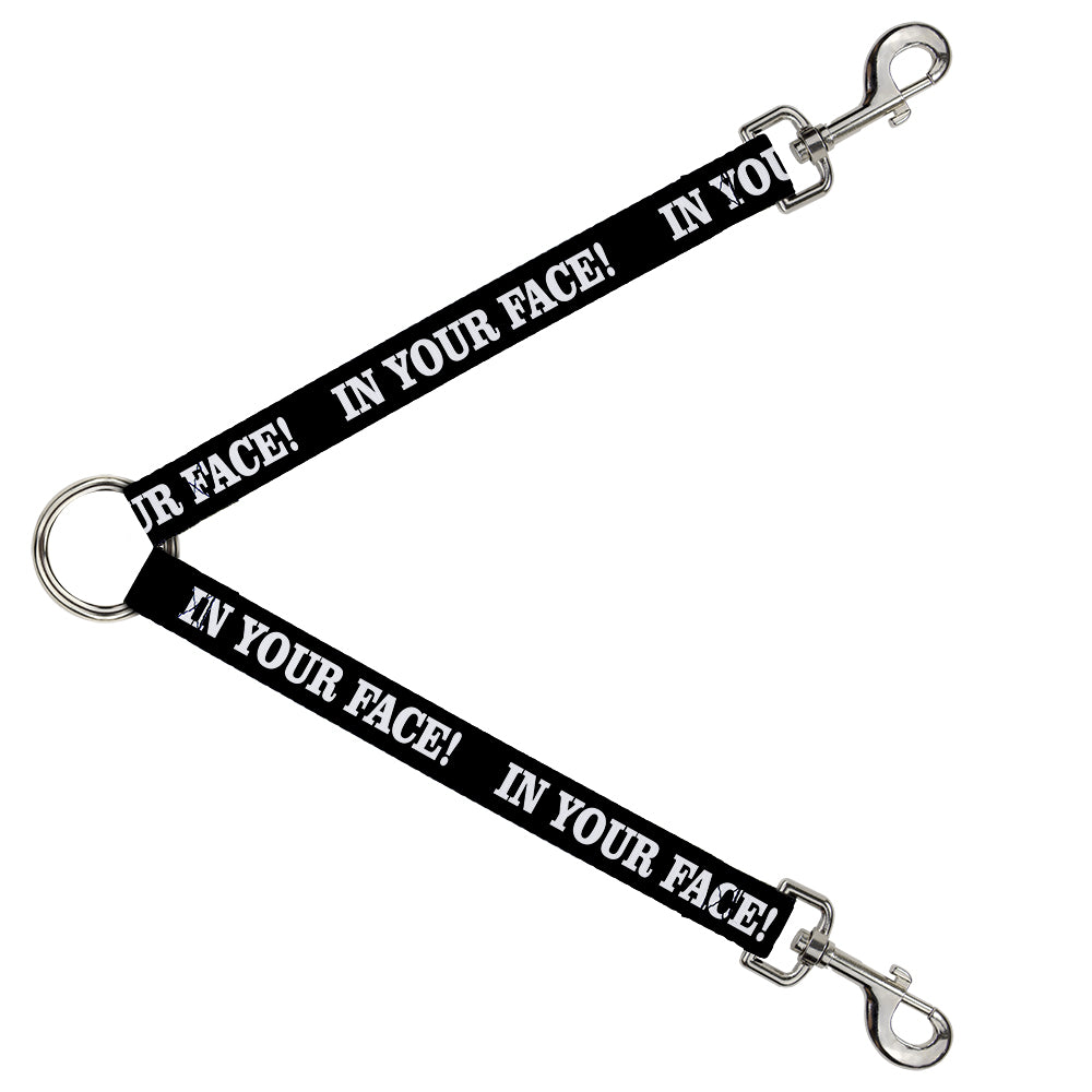 Dog Leash Splitter - IN YOUR FACE Black/White Dog Leash Splitters Buckle-Down   