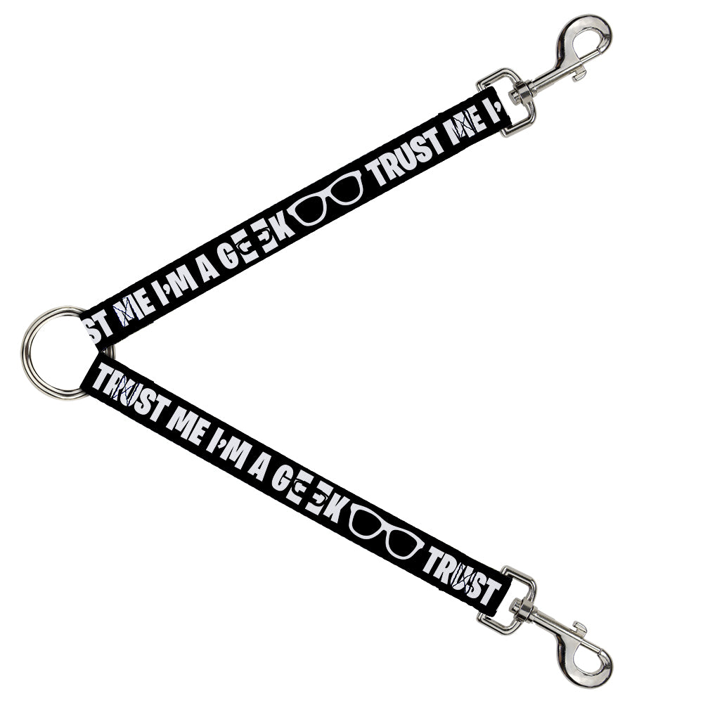 Dog Leash Splitter - I'M A GEEK/Glasses Black/White Dog Leash Splitters Buckle-Down   