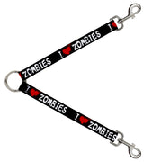 Dog Leash Splitter - I "Heart" ZOMBIES Bloody Splatter Black/White/Red Dog Leash Splitters Buckle-Down   