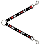 Dog Leash Splitter - I "HEART BRIDGE" SF Black/White/Red Dog Leash Splitters Buckle-Down   