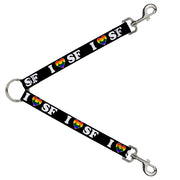 Dog Leash Splitter - I "HEART BRIDGE" SF Black/White/Rainbow Dog Leash Splitters Buckle-Down   