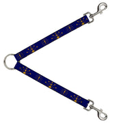 Dog Leash Splitter - Indiana Flag Torch CLOSE-UP Navy Blue Gold Dog Leash Splitters Buckle-Down   