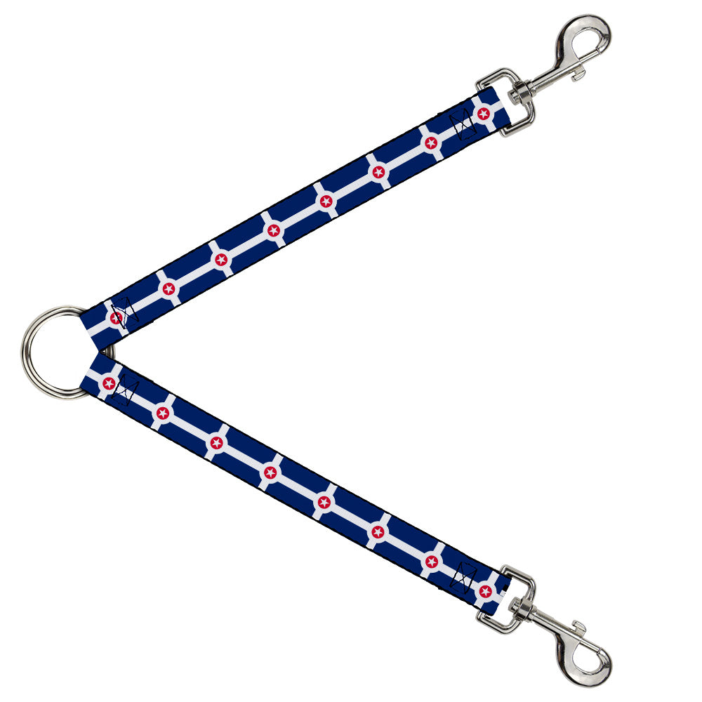 Dog Leash Splitter - Indianapolis Flag Navy Blue White Red Dog Leash Splitters Buckle-Down   