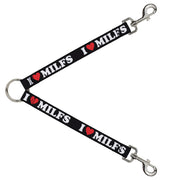 Dog Leash Splitter - I "HEART" MILFS Black/White/Red Dog Leash Splitters Buckle-Down   