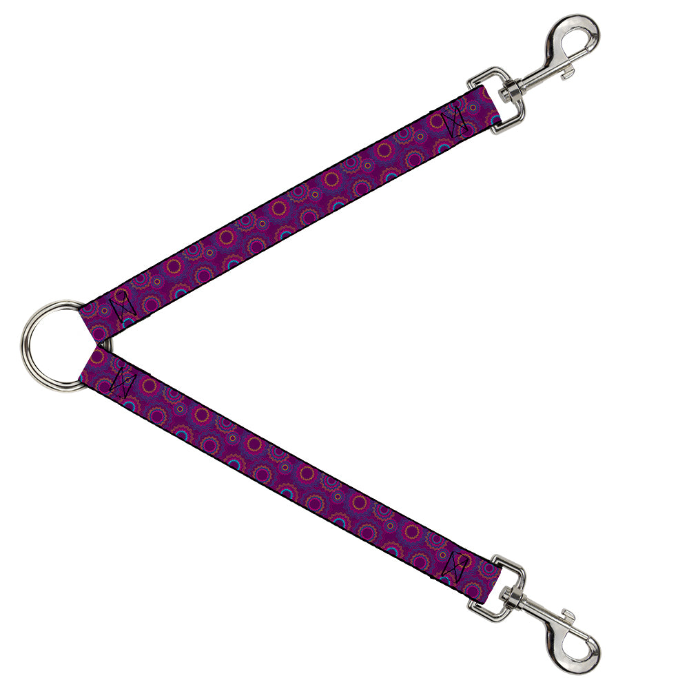 Dog Leash Splitter - Jagged Rings Purples/Blues/Yellow Dog Leash Splitters Buckle-Down   
