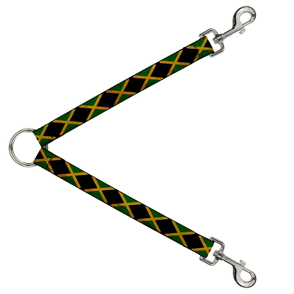 Dog Leash Splitter - Jamaica Flags Vintage Black Dog Leash Splitters Buckle-Down   
